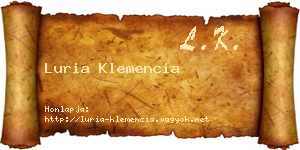 Luria Klemencia névjegykártya